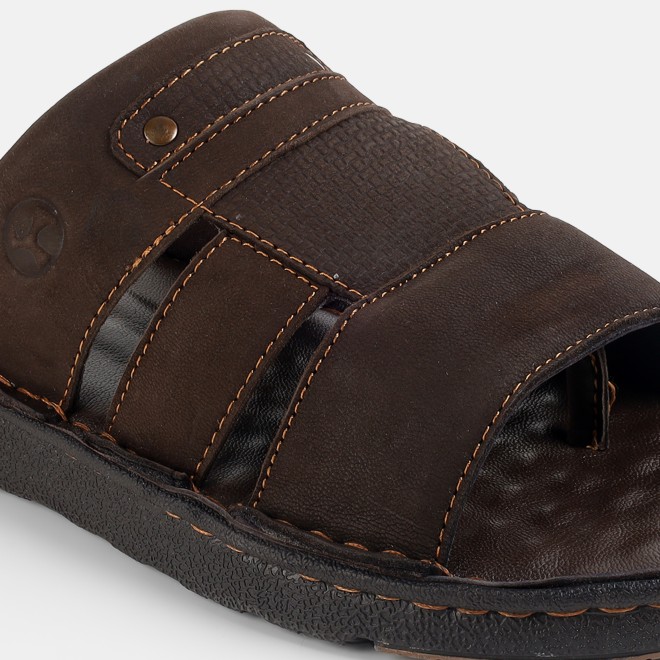 Mochi Men Brown Casual Slippers (SKU: 16-1428-12-40)