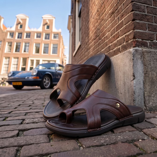 Mochi Men Wine Casual Slippers (SKU: 16-1429-58-40)