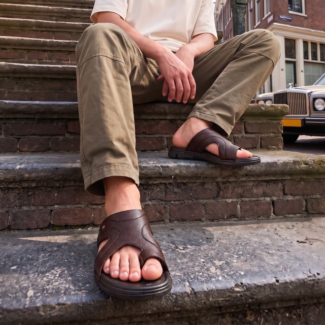 Mochi Men Wine Casual Slippers (SKU: 16-1429-58-40)