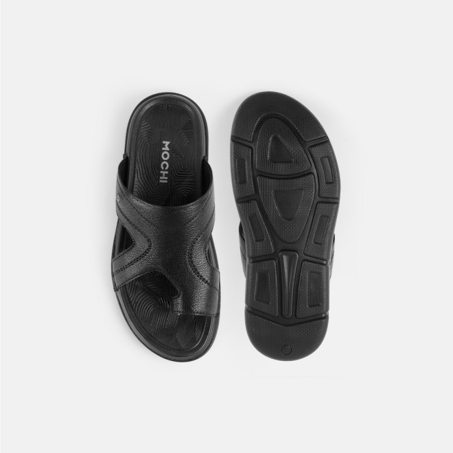 Mochi Men Black Casual Slippers (SKU: 16-1429-11-40)