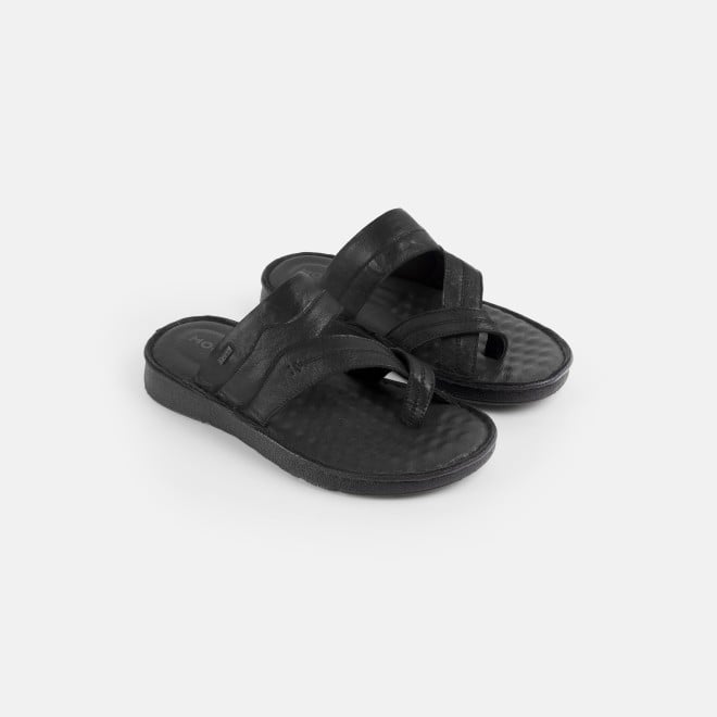 Mochi Men Black Casual Slippers (SKU: 16-1430-11-40)