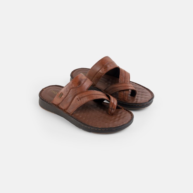 Mochi Men Tan Casual Slippers (SKU: 16-1430-23-40)