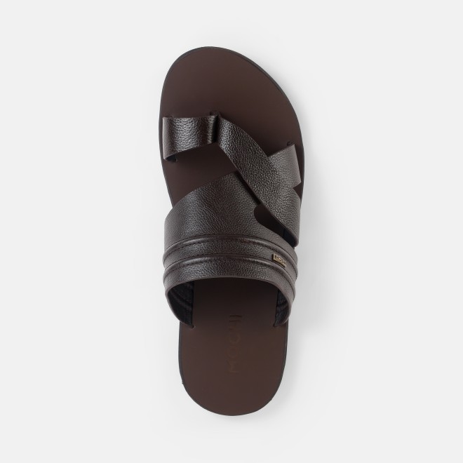 Mochi Men Brown Casual Slippers (SKU: 16-1440-12-39)