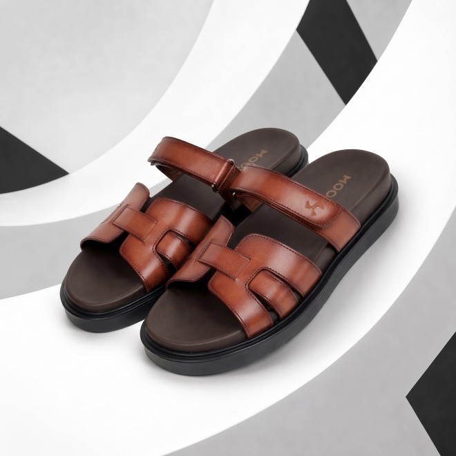 Mochi Men Tan Casual Slippers (SKU: 16-1449-23-40)