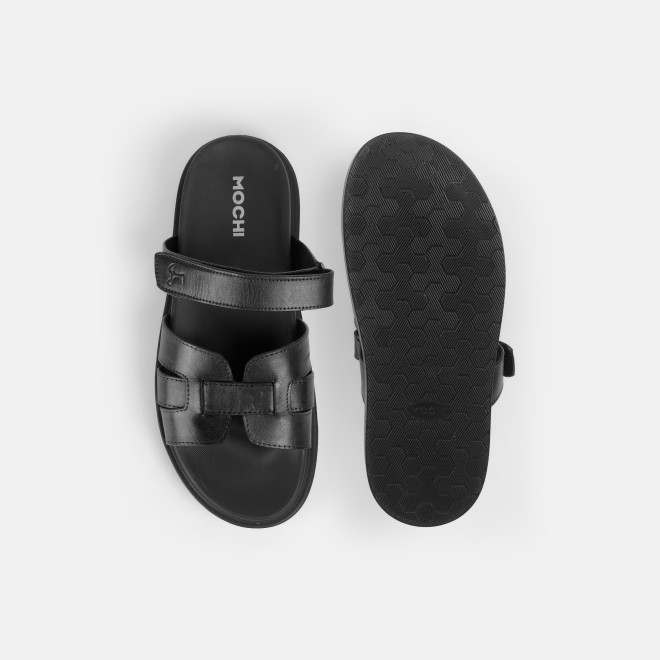 Mochi Men Black Casual Slippers (SKU: 16-1449-11-40)