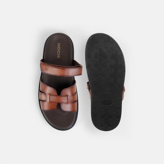 Mochi Men Tan Casual Slippers (SKU: 16-1449-23-40)