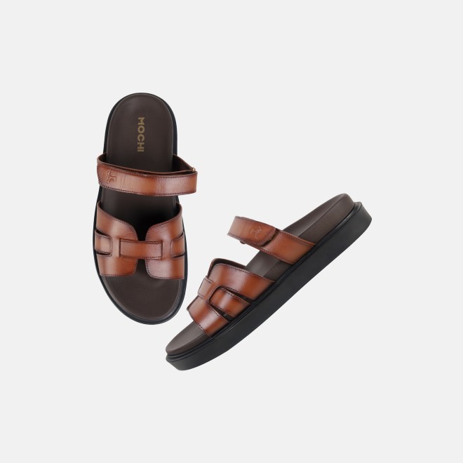 Mochi Men Tan Casual Slippers (SKU: 16-1449-23-40)