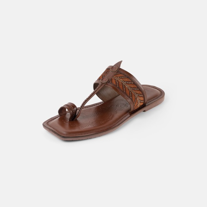 Mochi Men Tan Ethnic Kolhapuris (SKU: 16-1454-23-39)