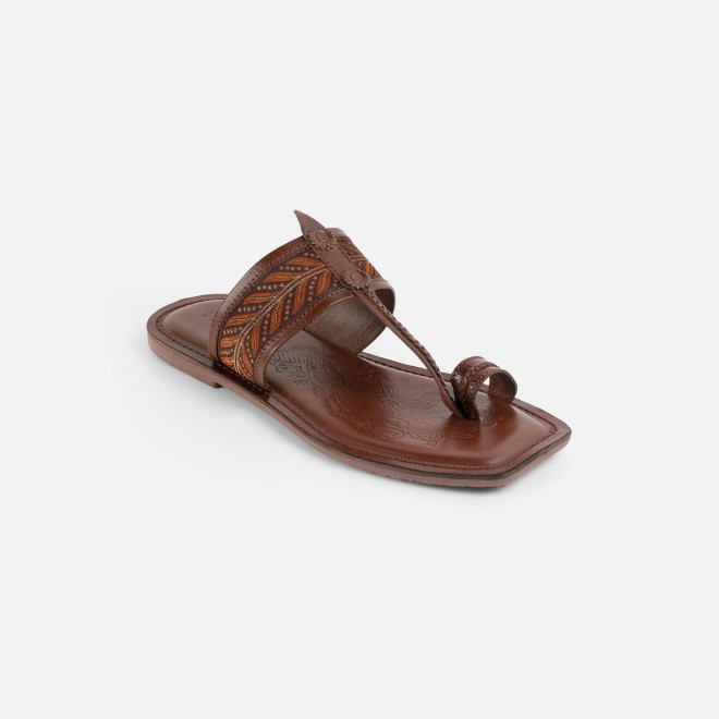 Mochi Men Tan Ethnic Kolhapuris (SKU: 16-1454-23-39)