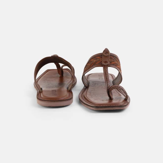 Mochi Men Tan Ethnic Kolhapuris (SKU: 16-1454-23-39)