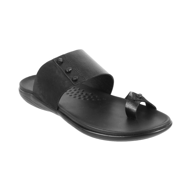 Mochi Men Black Casual Slippers