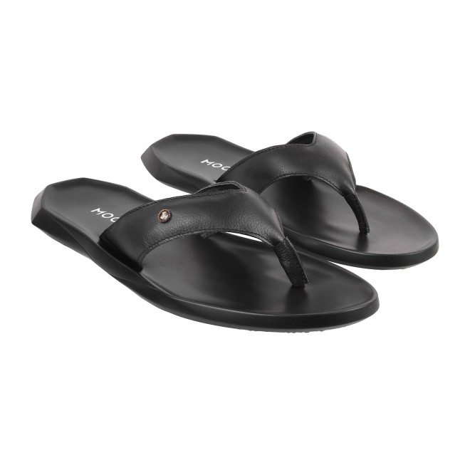Mochi Men Black Casual Slippers