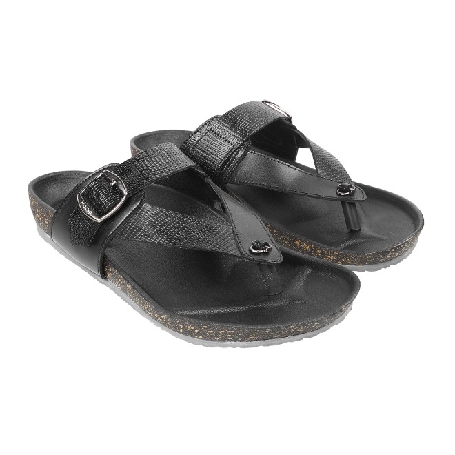 Mochi Men Black Casual Slippers