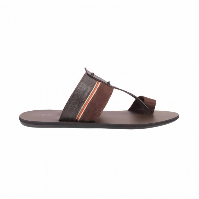 Mochi Men Brown Ethnic Slippers (SKU: 16-455-12-40)