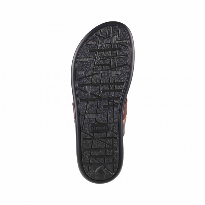 Mochi Men Brown Ethnic Slippers (SKU: 16-455-12-40)