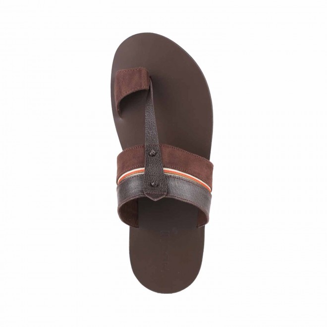 Mochi Men Brown Ethnic Slippers (SKU: 16-455-12-40)