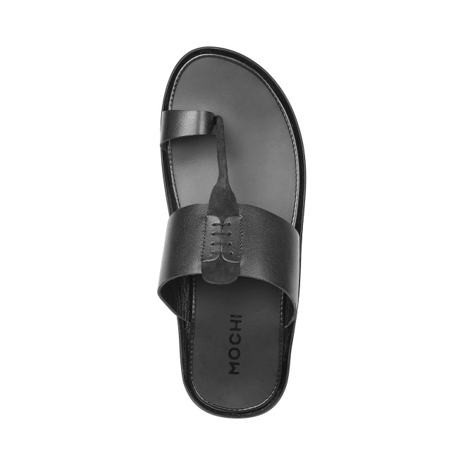Mochi Men Black Ethnic Slippers (SKU: 16-637-11-40)