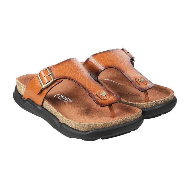 Mochi Men Tan Casual Slippers