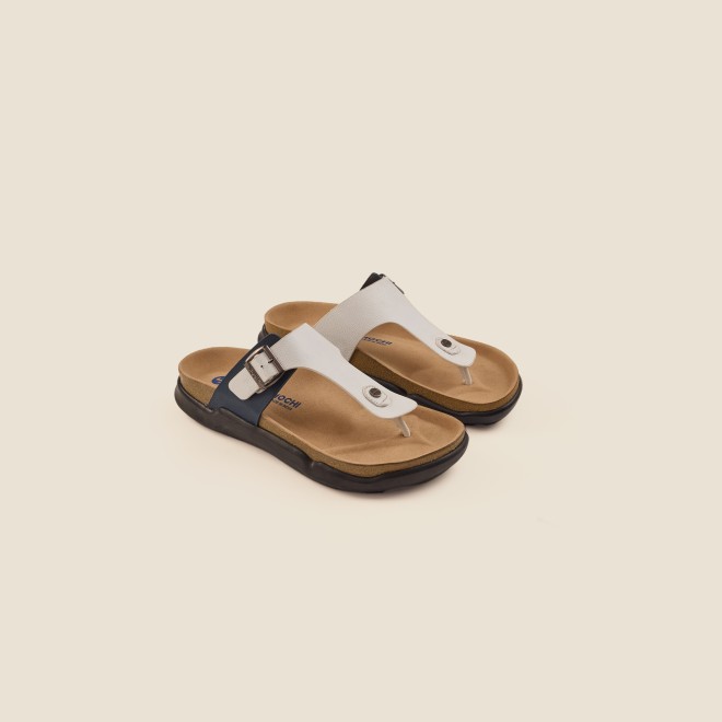 Mochi Men White-Blue Casual Slippers (SKU: 16-753-56-40)