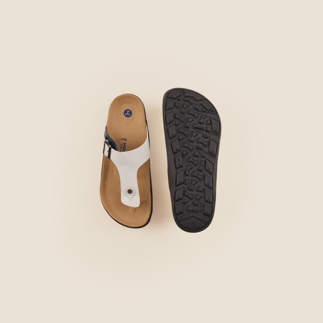 Mochi Men White-Blue Casual Slippers (SKU: 16-753-56-40)