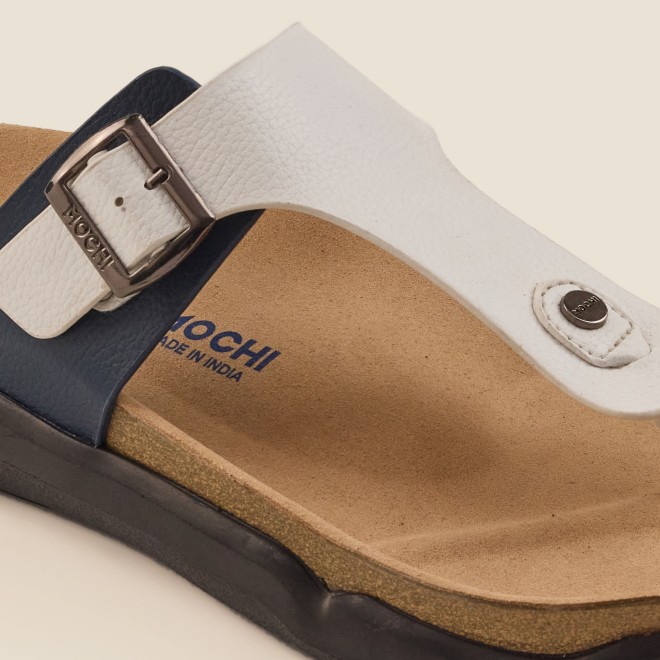 Mochi Men White-Blue Casual Slippers (SKU: 16-753-56-40)
