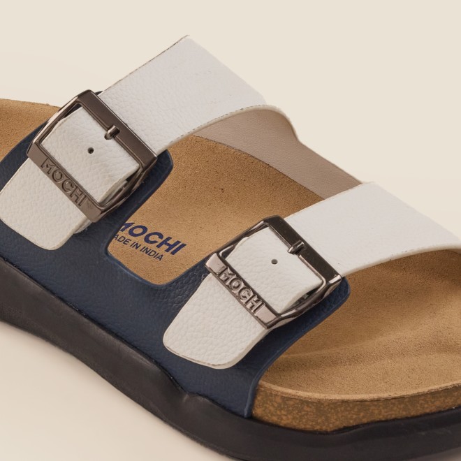 Mochi Men White-Blue Casual Slippers (SKU: 16-754-56-40)