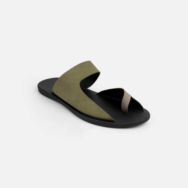 Mochi Men Olive Casual Slippers (SKU: 16-800130-49-40)