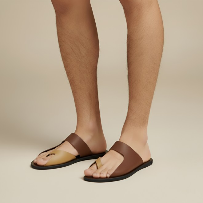 Mochi Men Brown Casual Slippers (SKU: 16-800130-12-42)