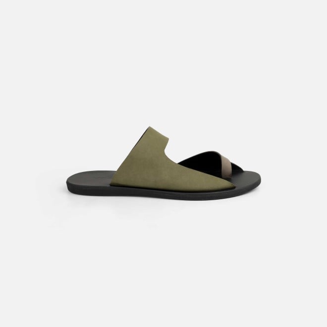 Mochi Men Olive Casual Slippers (SKU: 16-800130-49-40)