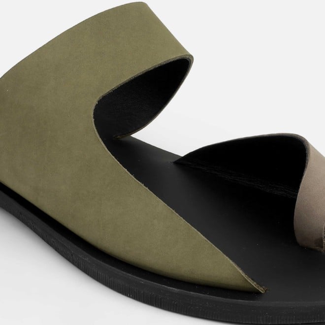 Mochi Men Olive Casual Slippers (SKU: 16-800130-49-40)