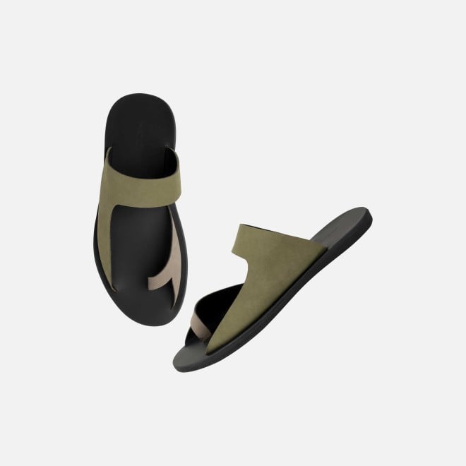 Mochi Men Olive Casual Slippers (SKU: 16-800130-49-40)