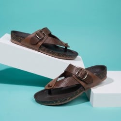 Mochi Men Tan Casual Slippers