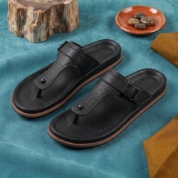 Men Black Casual Slippers