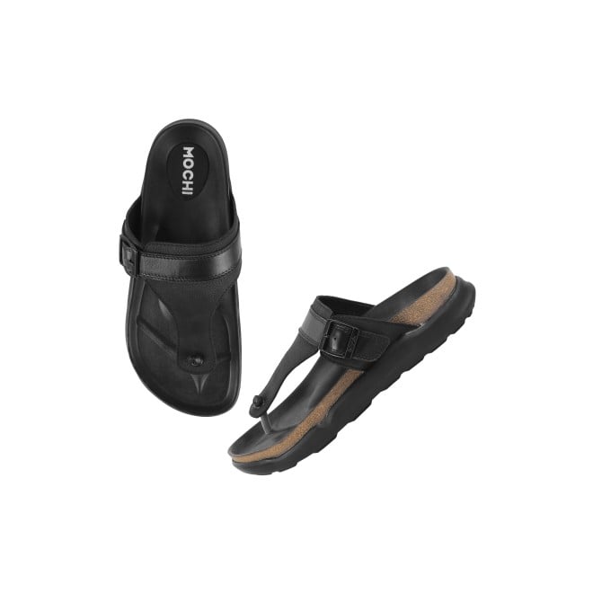 Mochi Men Black Casual Slippers (SKU: 16-800908-11-40)
