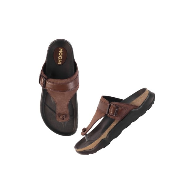 Mochi Men Brown Casual Slippers (SKU: 16-800908-12-40)