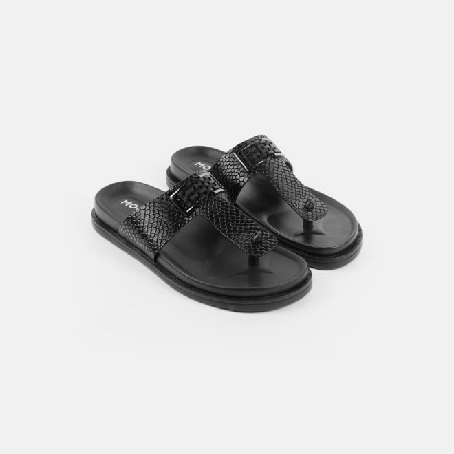 Mochi Men Black Casual Slippers (SKU: 16-801029-11-39)