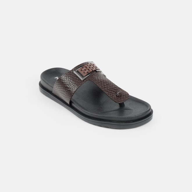 Mochi Men Brown Casual Slippers (SKU: 16-801029-12-40)