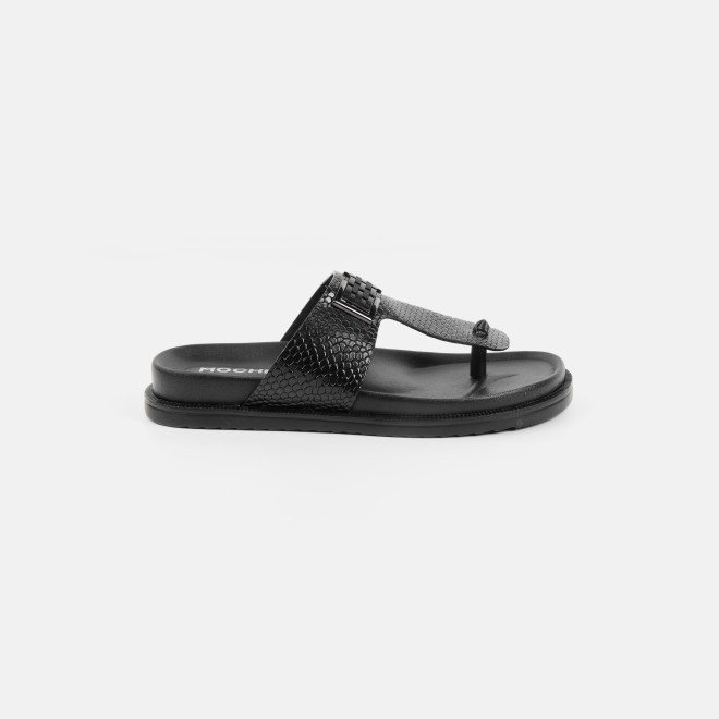 Mochi Men Black Casual Slippers (SKU: 16-801029-11-39)