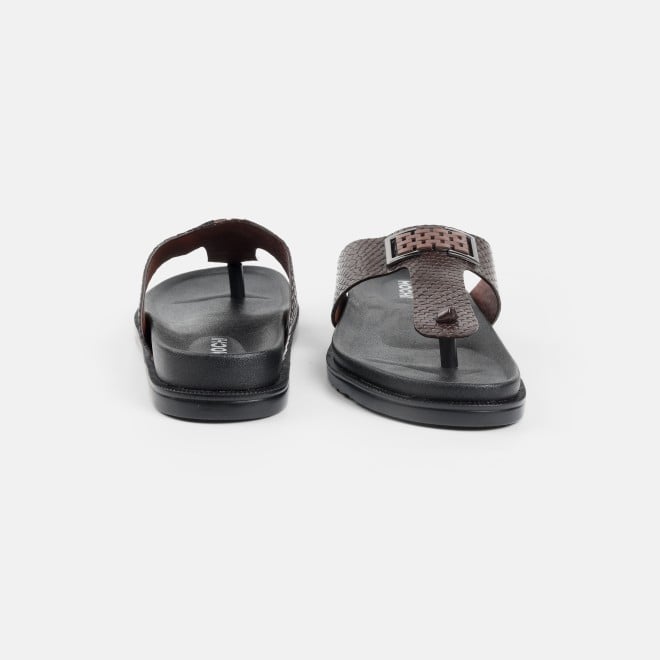 Mochi Men Brown Casual Slippers (SKU: 16-801029-12-40)