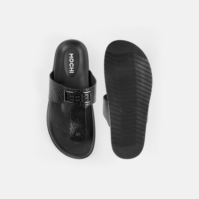 Mochi Men Black Casual Slippers (SKU: 16-801029-11-39)