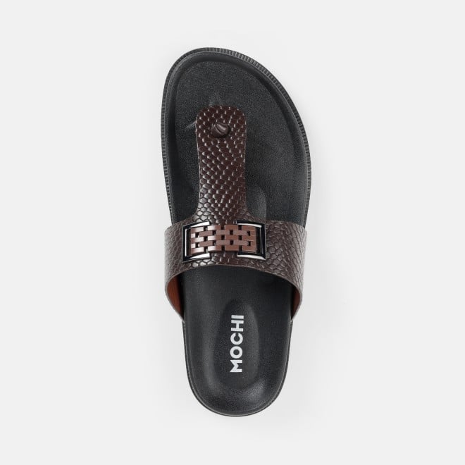 Mochi Men Brown Casual Slippers (SKU: 16-801029-12-40)