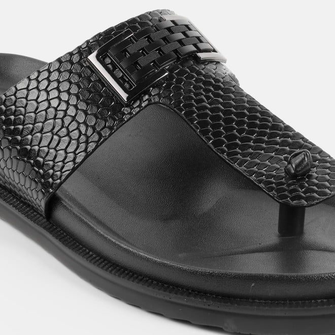 Mochi Men Black Casual Slippers (SKU: 16-801029-11-39)