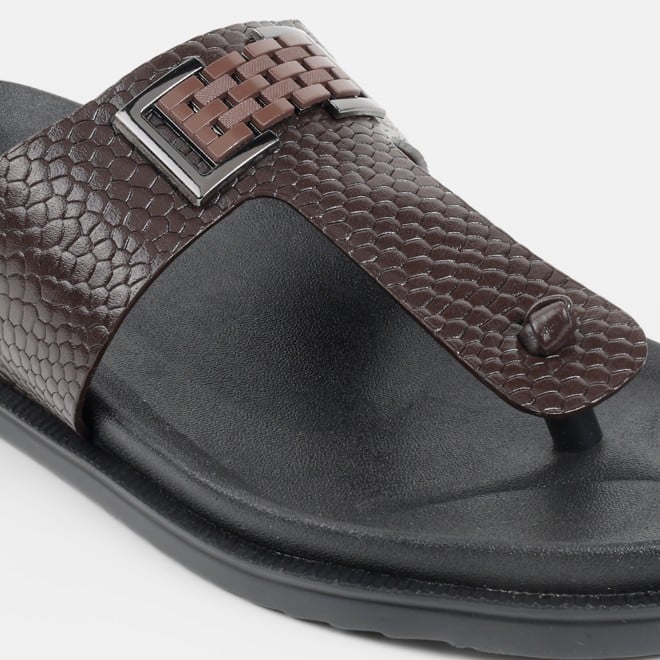 Mochi Men Brown Casual Slippers (SKU: 16-801029-12-40)