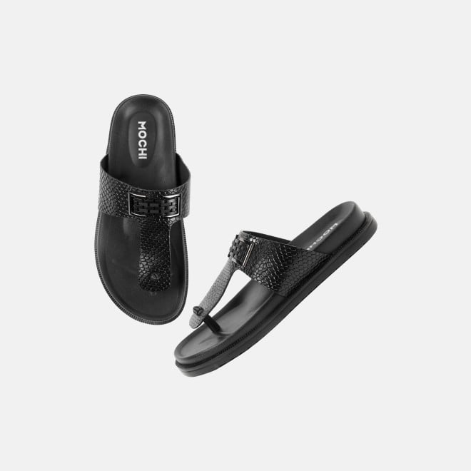 Mochi Men Black Casual Slippers (SKU: 16-801029-11-39)