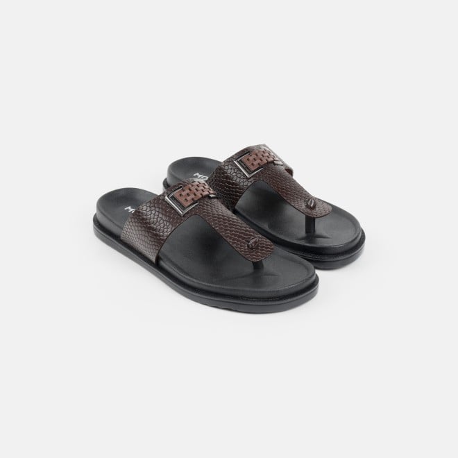 Mochi Men Brown Casual Slippers (SKU: 16-801029-12-40)