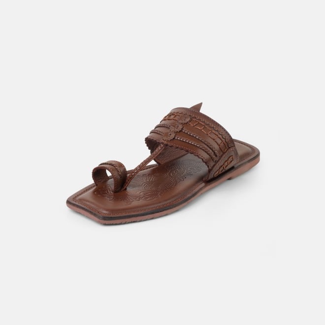 Mochi Men Tan Ethnic Kolhapuris (SKU: 16-801047-23-40)