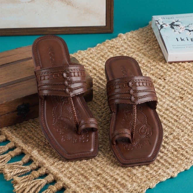 Mochi Men Tan Ethnic Kolhapuris (SKU: 16-801047-23-40)