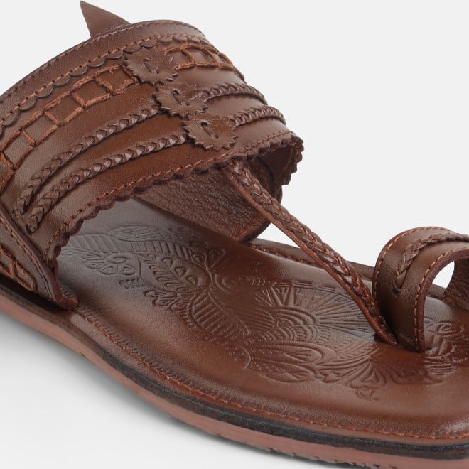 Mochi Men Tan Ethnic Kolhapuris (SKU: 16-801047-23-40)