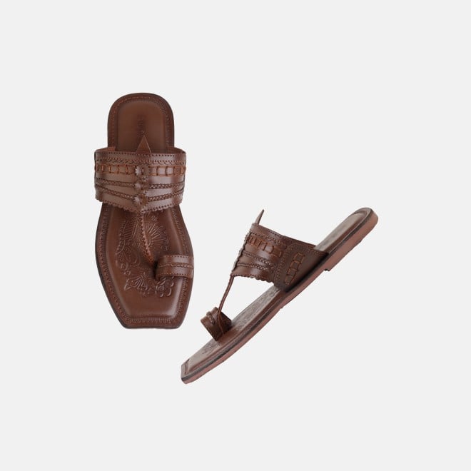 Mochi Men Tan Ethnic Kolhapuris (SKU: 16-801047-23-40)