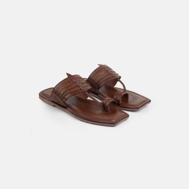 Mochi Men Tan Ethnic Kolhapuris (SKU: 16-801047-23-40)